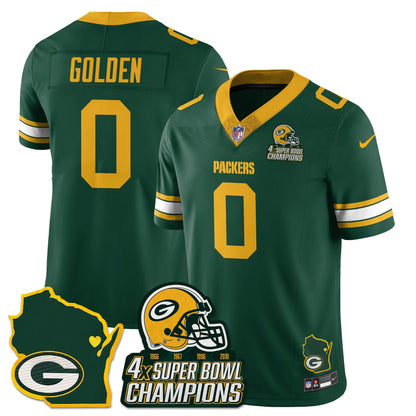 GB 4-Time Champions Patch Vapor Limited Jersey - All Stitched