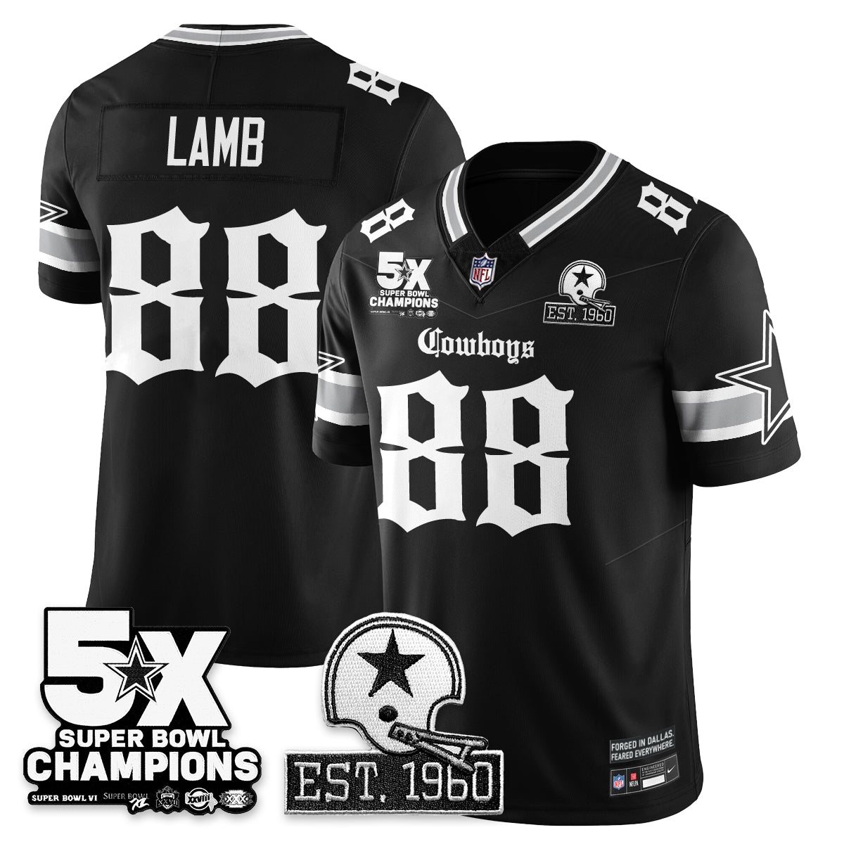 DAL 'Gothic 5-Time Champions Edition' Vapor Limited Jersey - All Stitched