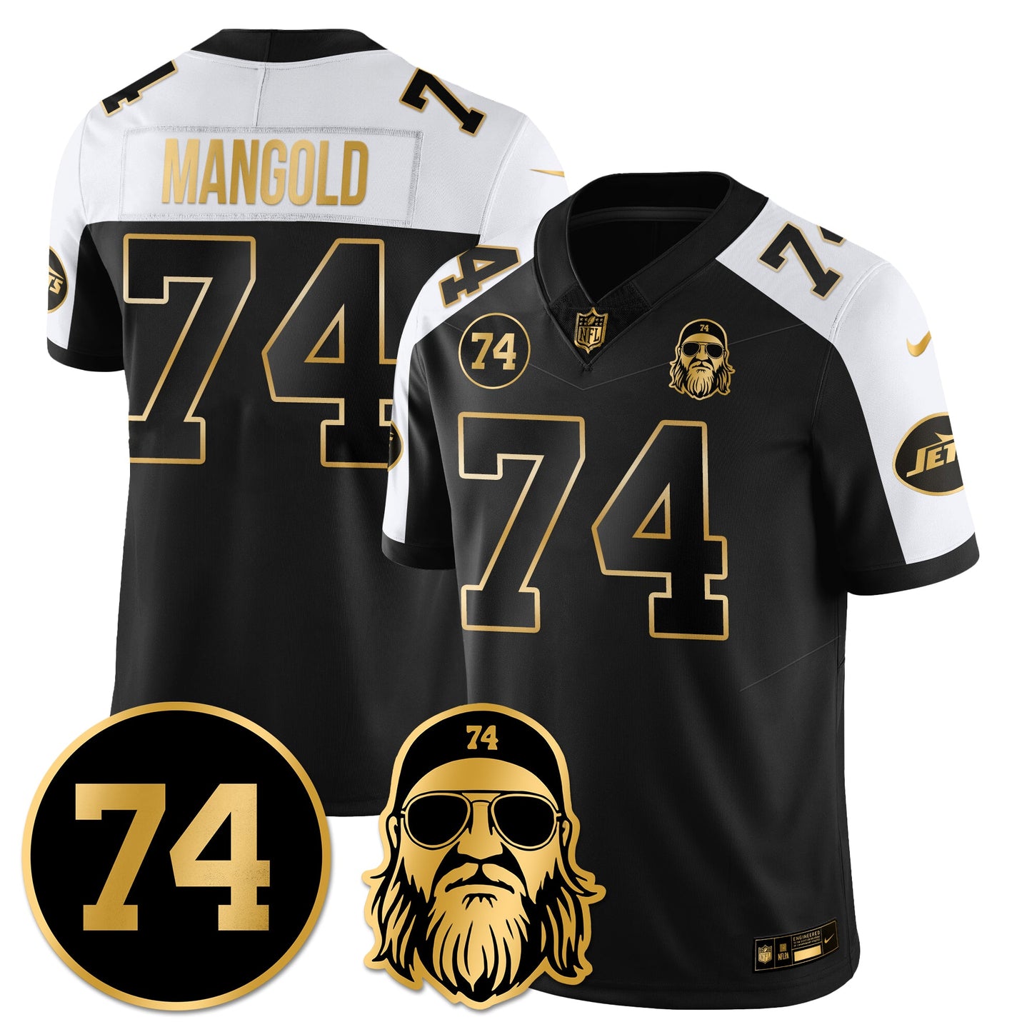 NYJ Vapor Limited Jersey - Nick Mangold Patch - All Stitched