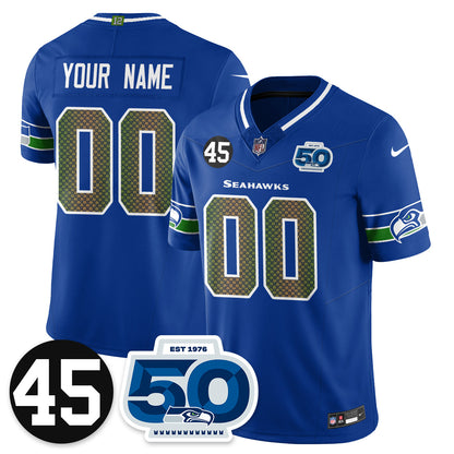 Seattle Seahawks Vapor Limited Custom Jersey - Honor Kenny Easley - All Stitched