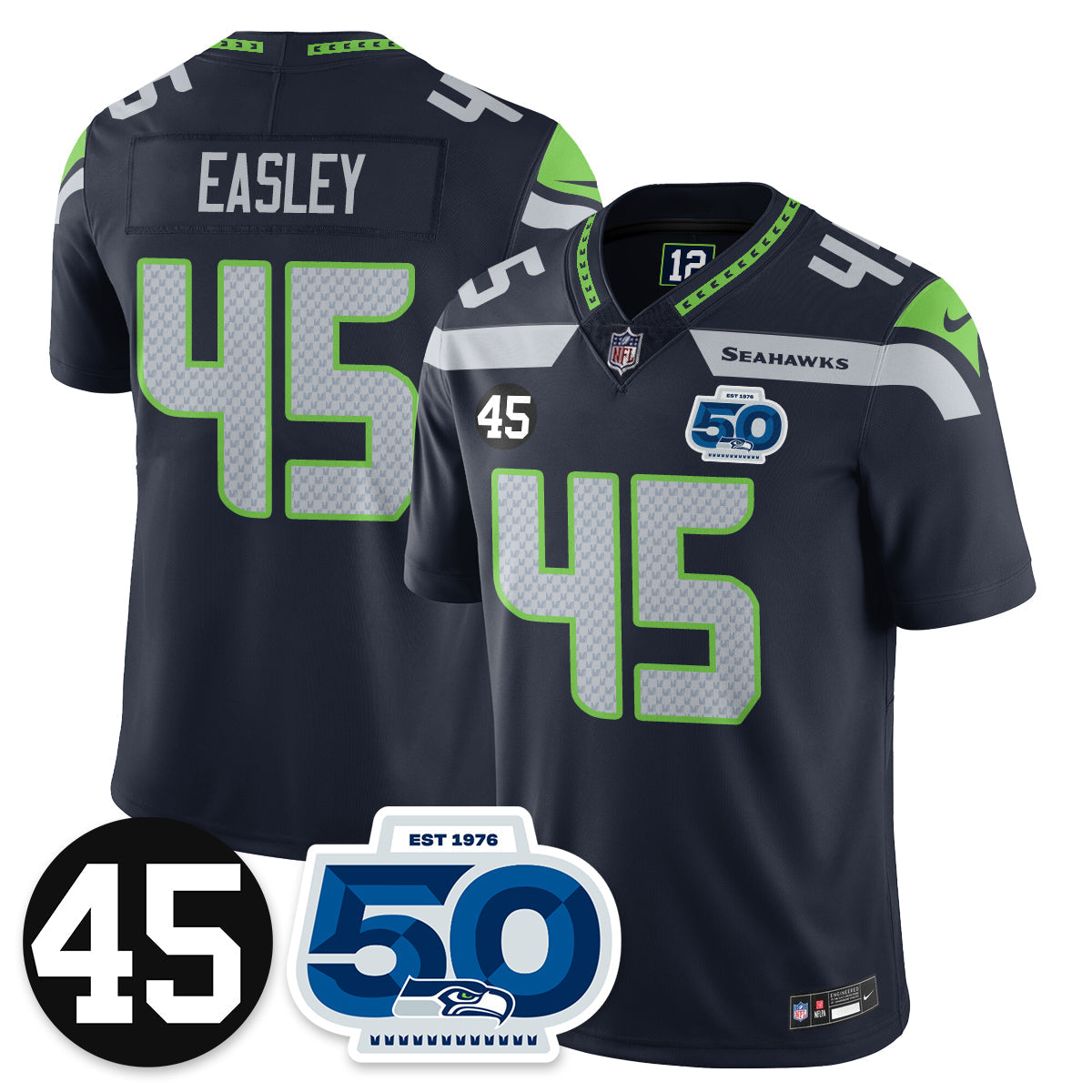 Men'sSEA Vapor Limited Jersey - Honor Kenny Easley - All Stitched