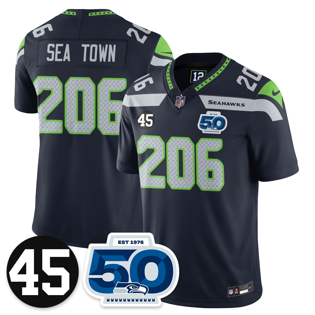 Men'sSEA Vapor Limited Jersey - Honor Kenny Easley - All Stitched