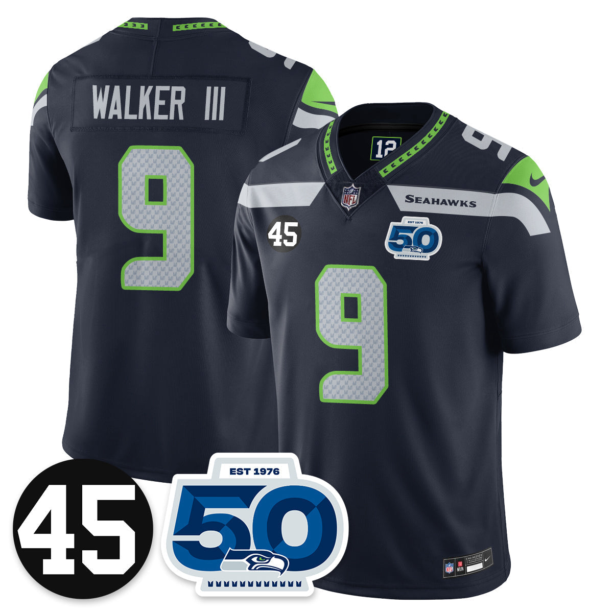 Men'sSEA Vapor Limited Jersey - Honor Kenny Easley - All Stitched