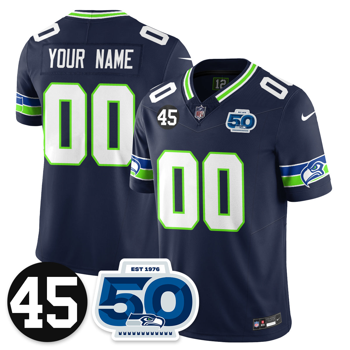 CustomSEA Vapor Limited Jersey - Honor Kenny Easley - All Stitched