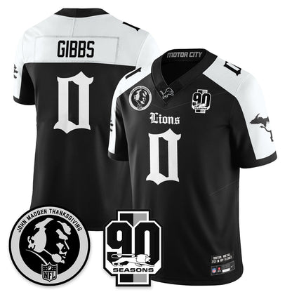 DET 'Gothic 90th Season' Vapor Limited Jersey - John Madden Patch - All Stitched