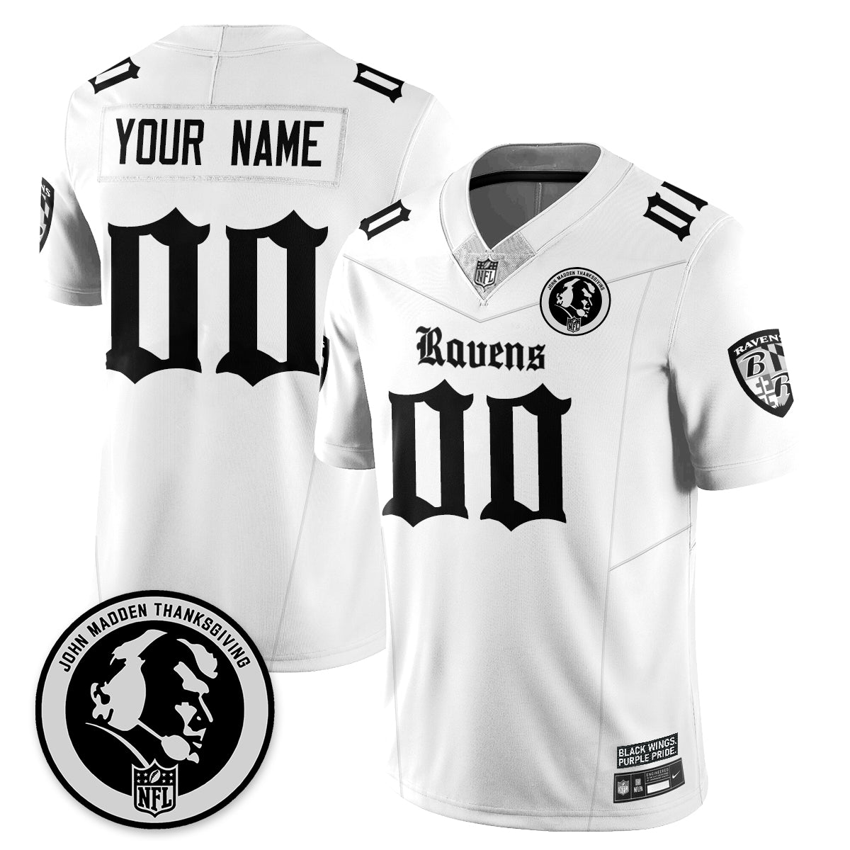 BAL Gothic Vapor Limited Custom Jersey - John Madden Patch - All Stitched