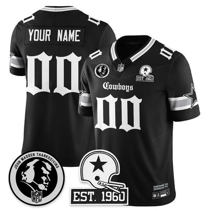 DAL Gothic Vapor Limited Custom Jersey - John Madden Patch - All Stitched