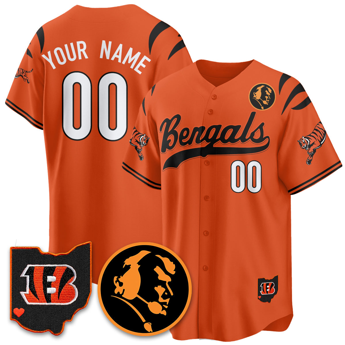 Custom CIN Vapor Limited Baseball Jersey - John Madden Patch - All Stitched
