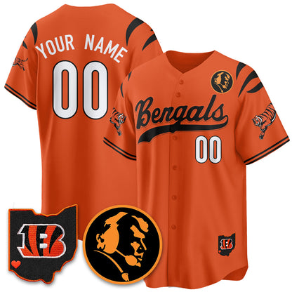 Custom CIN Vapor Limited Baseball Jersey - John Madden Patch - All Stitched