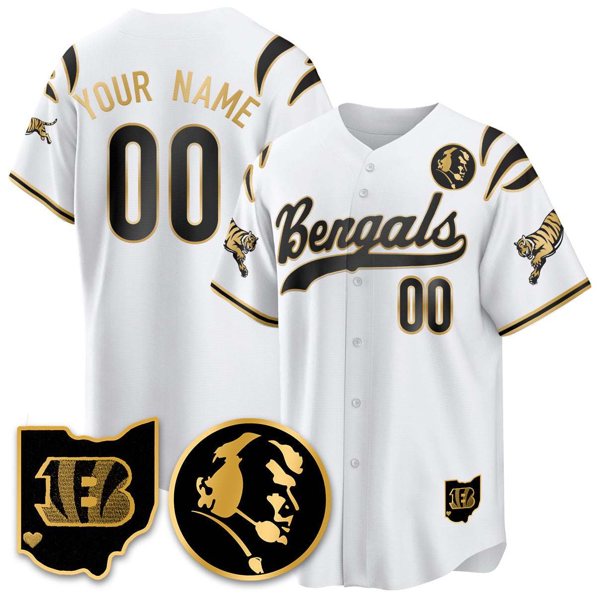 Custom CIN Vapor Limited Baseball Jersey - John Madden Patch - All Stitched