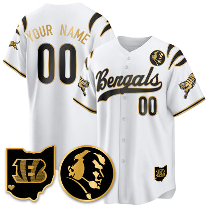 Custom CIN Vapor Limited Baseball Jersey - John Madden Patch - All Stitched