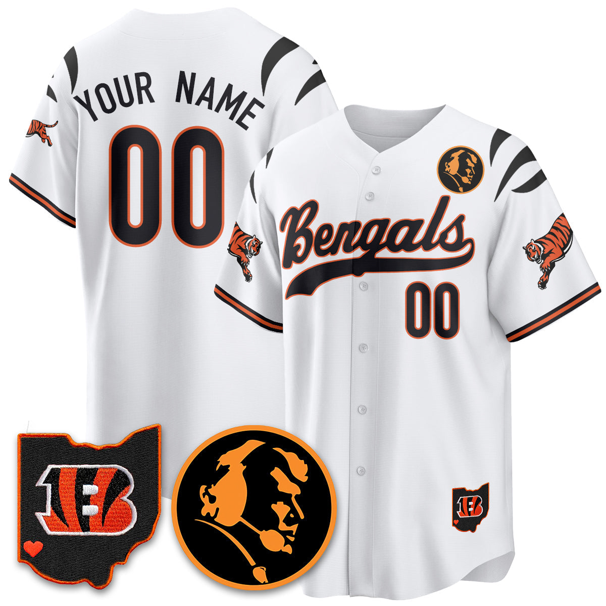 Custom CIN Vapor Limited Baseball Jersey - John Madden Patch - All Stitched