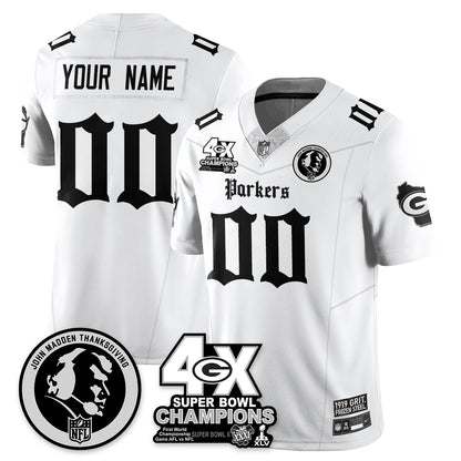 GB Gothic Vapor Limited Custom Jersey - John Madden Patch - All Stitched