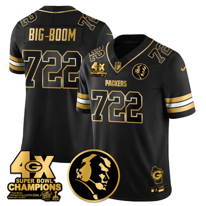 GB 4-Time Champions Vapor Limited Gold Jersey - John Madden Patch - All Stitched