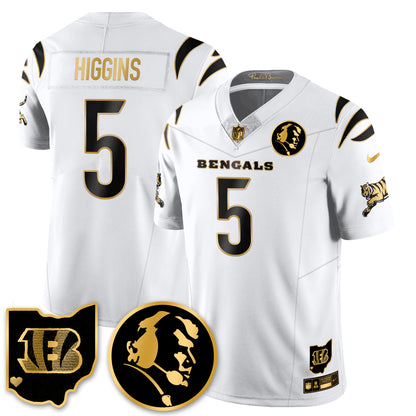 CIN Vapor Limited Gold Jersey - John Madden Patch - All Stitched