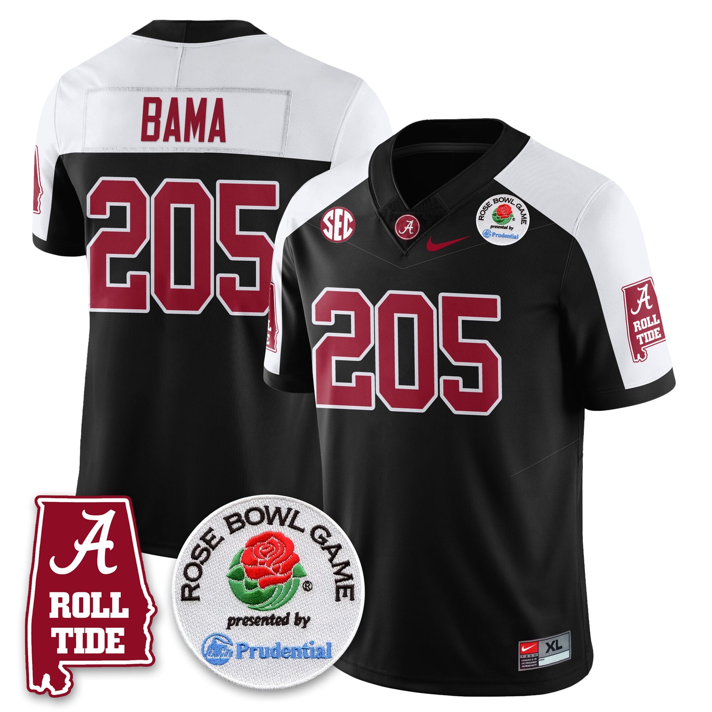 BAMA Rose Bowl Vapor Limited Jersey - All Stitched