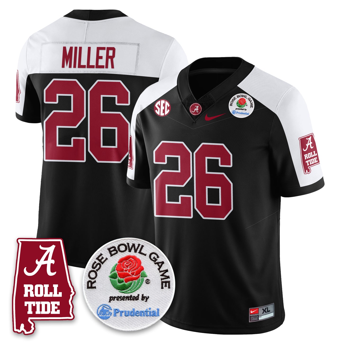 BAMA Rose Bowl Vapor Limited Jersey - All Stitched