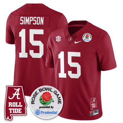 BAMA Rose Bowl Vapor Limited Jersey - All Stitched