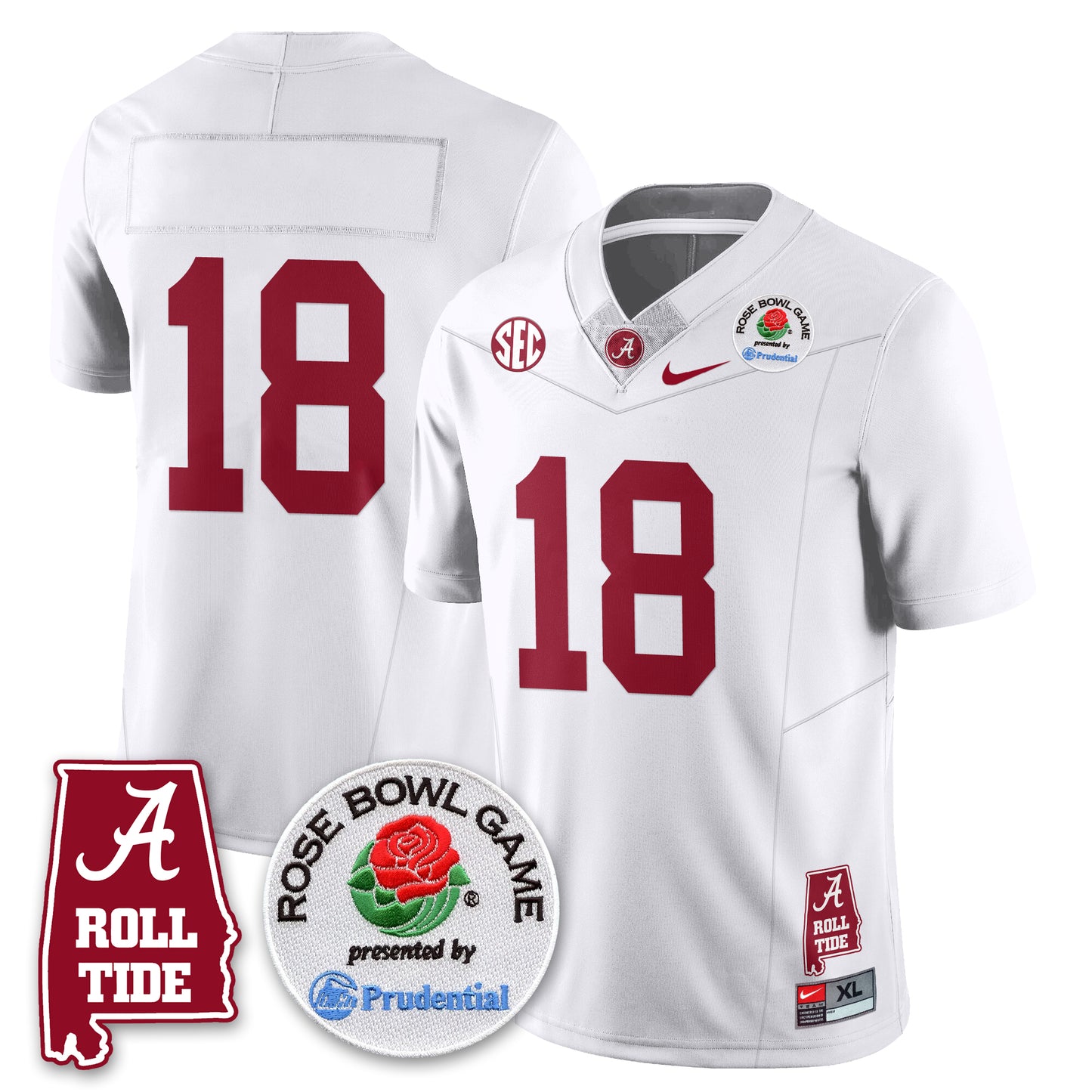 BAMA Rose Bowl Vapor Limited Jersey - All Stitched