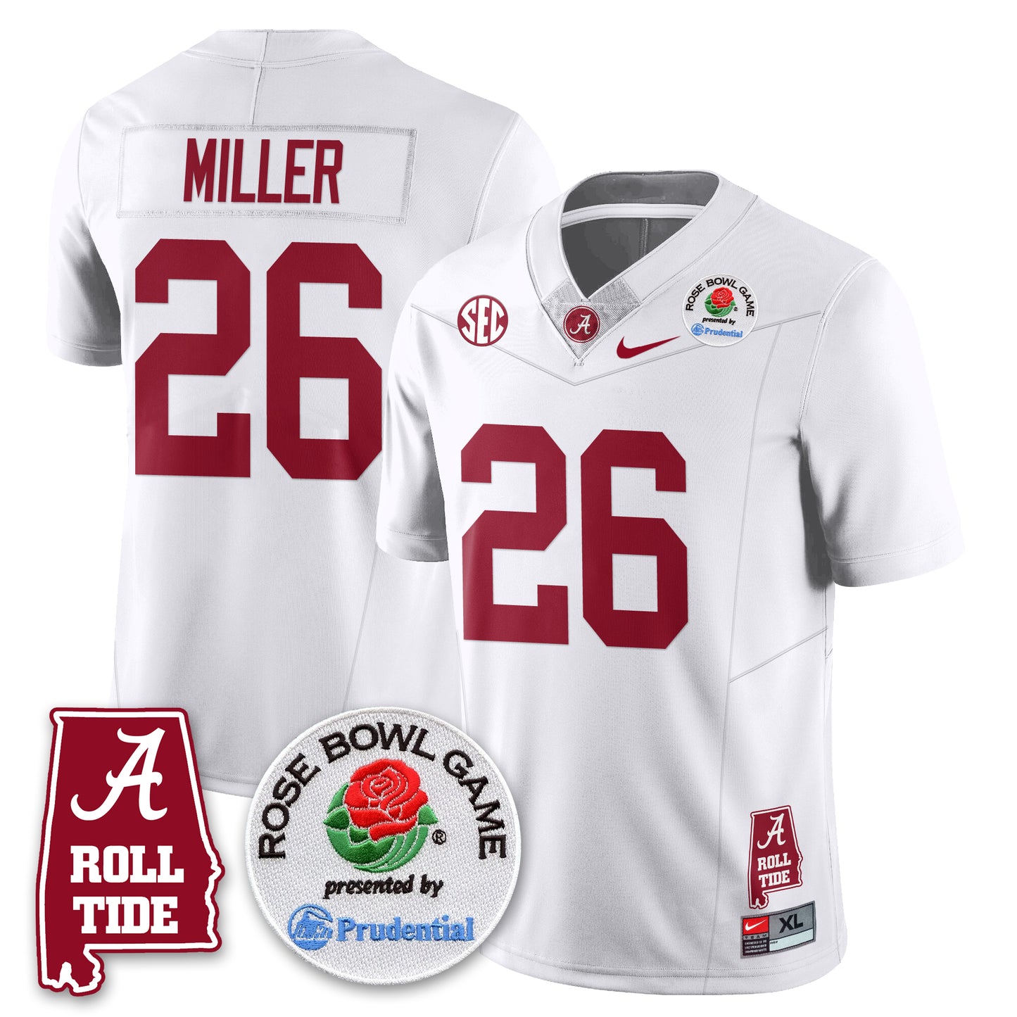 BAMA Rose Bowl Vapor Limited Jersey - All Stitched