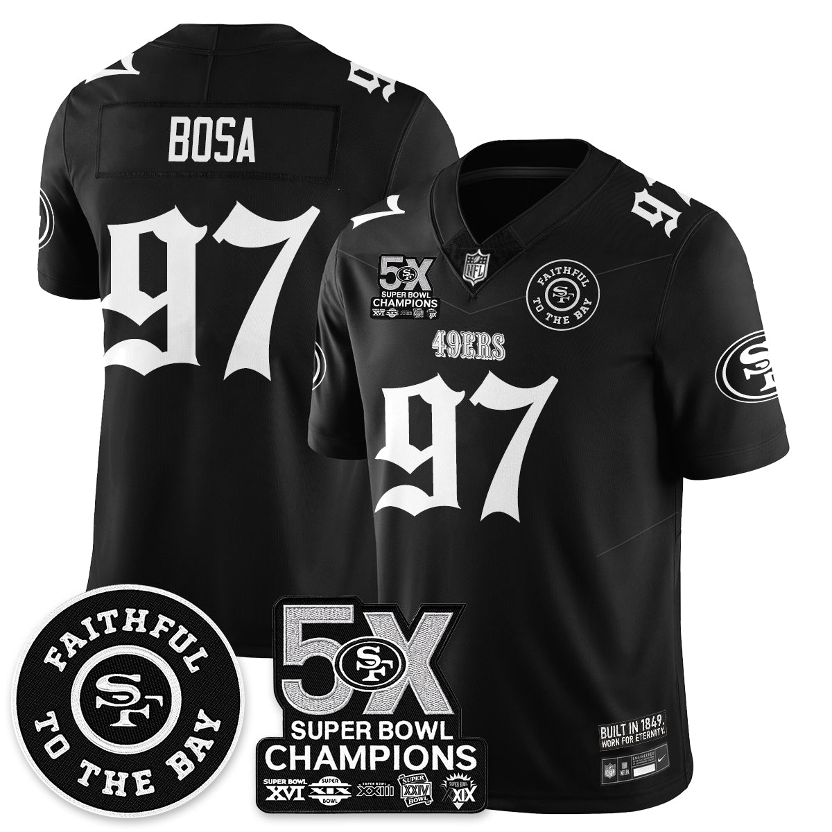 SF 5-Time Champions Gothic Vapor Limited Jersey - All Stitched