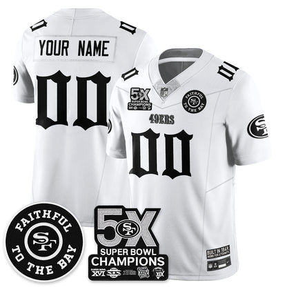 SF 5-Time Champions Gothic Vapor Limited Custom Jersey - All Stitched