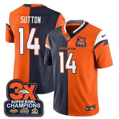 DEN 3-Time Champions Patch Vapor Limited Split Jersey - All Stitched