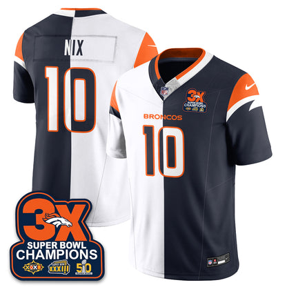 DEN 3-Time Champions Patch Vapor Limited Split Jersey - All Stitched