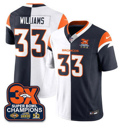 DEN 3-Time Champions Patch Vapor Limited Split Jersey - All Stitched