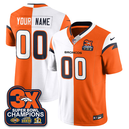 DEN 3-Time Champions Patch Vapor Limited Split Jersey - All Stitched