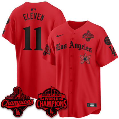 LAD 2025 World Series Champions x Stranger Things Vapor Premier Jersey - All Stitched