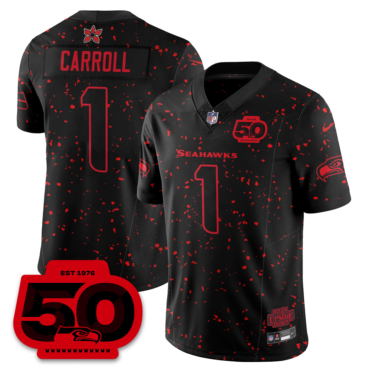 Seattle Seahawks 'Stranger Things Edition' Vapor Limited Jersey - All Stitched