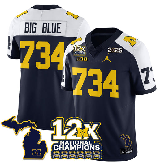 MICH 12x-Time National Champions Vapor Limited Football Jersey - Stitched