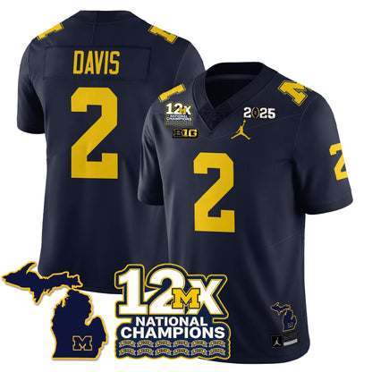 MICH 12x-Time National Champions Vapor Limited Football Jersey - All Stitched