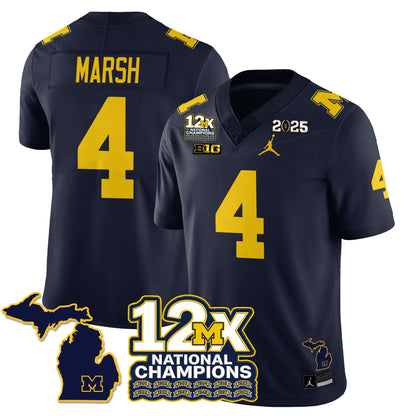 MICH 12x-Time National Champions Vapor Limited Football Jersey - All Stitched
