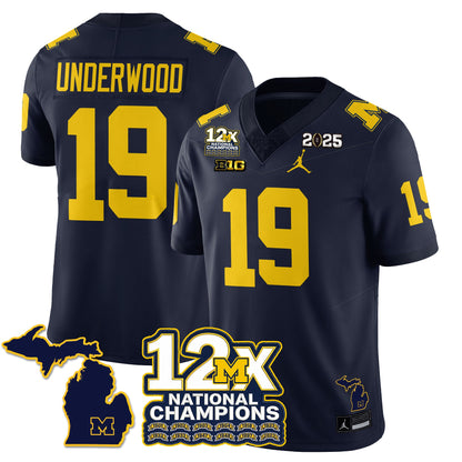 MICH 12x-Time National Champions Vapor Limited Football Jersey - All Stitched