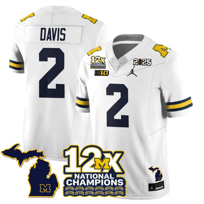 MICH 12x-Time National Champions Vapor Limited Football Jersey - All Stitched