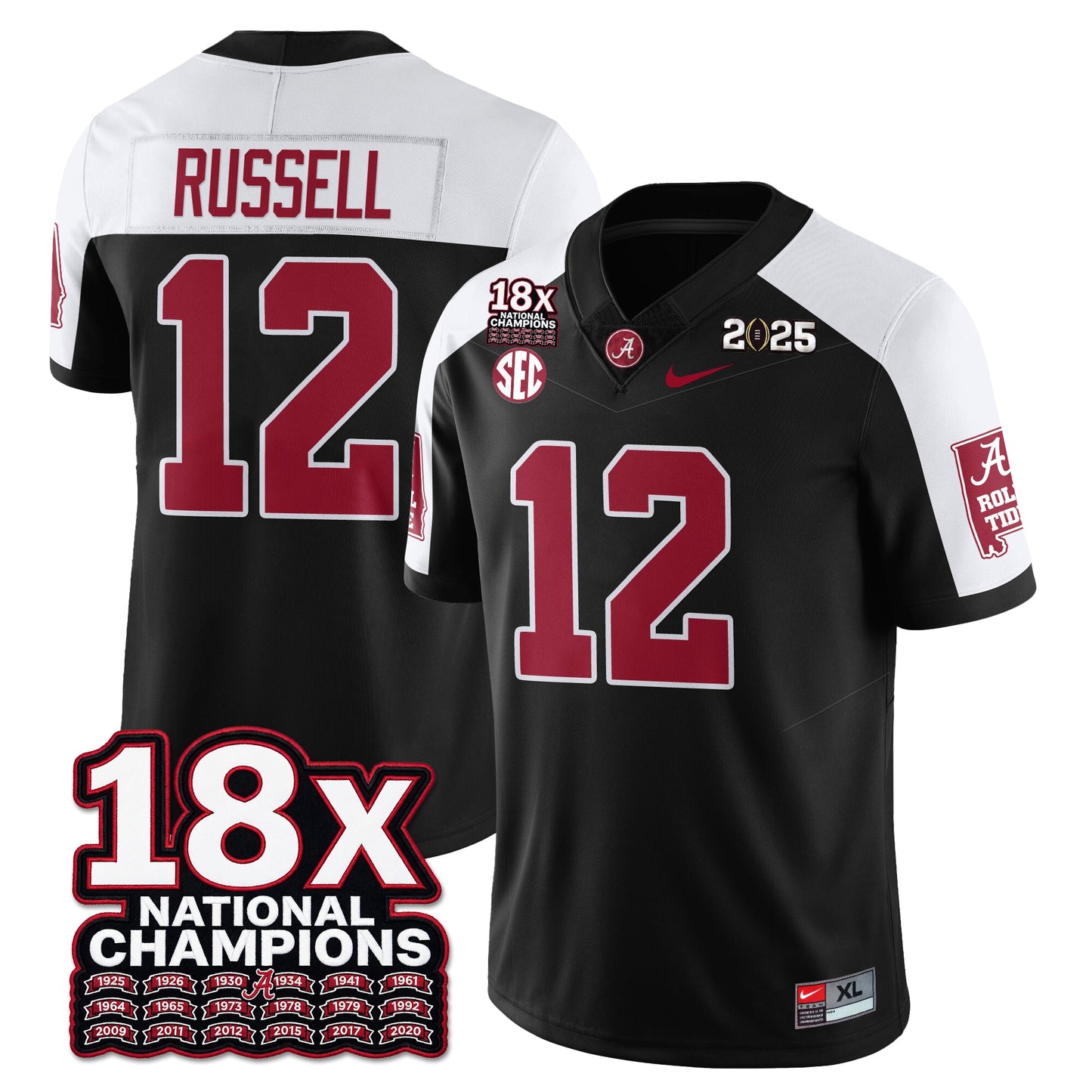 BAMA 18x-Time National Champions Vapor Limited Football Jersey - All Stitched