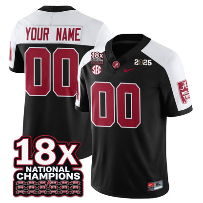 Custom BAMA 18x-Time National Champions Vapor Limited Football Jersey - All Stitched