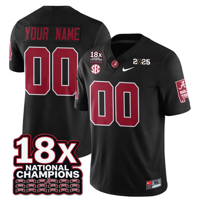 Custom BAMA 18x-Time National Champions Vapor Limited Football Jersey - All Stitched