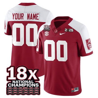 Custom BAMA 18x-Time National Champions Vapor Limited Football Jersey - All Stitched