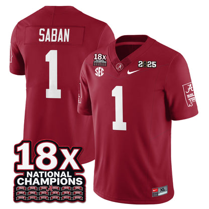 BAMA 18x-Time National Champions Vapor Limited Football Jersey - All Stitched
