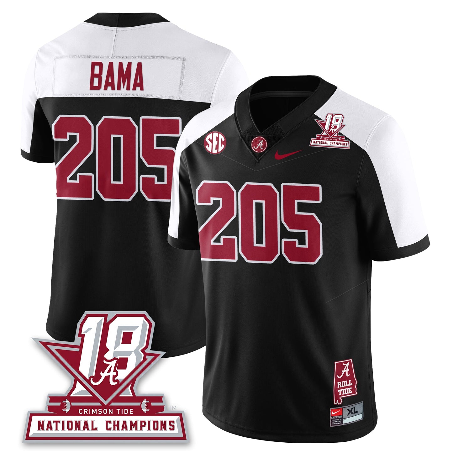 BAMA 18x-Time National Champions Vapor Limited Jersey - All Stitched