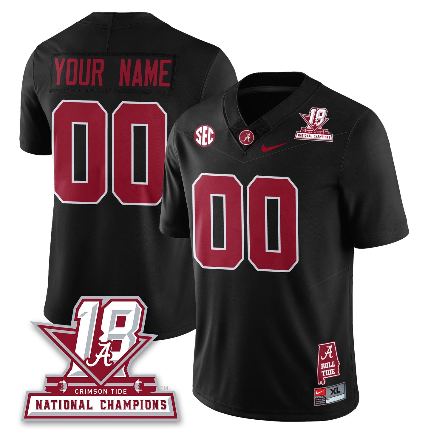 Custom BAMA 18x-Time National Champions Vapor Limited Jersey - All Stitched