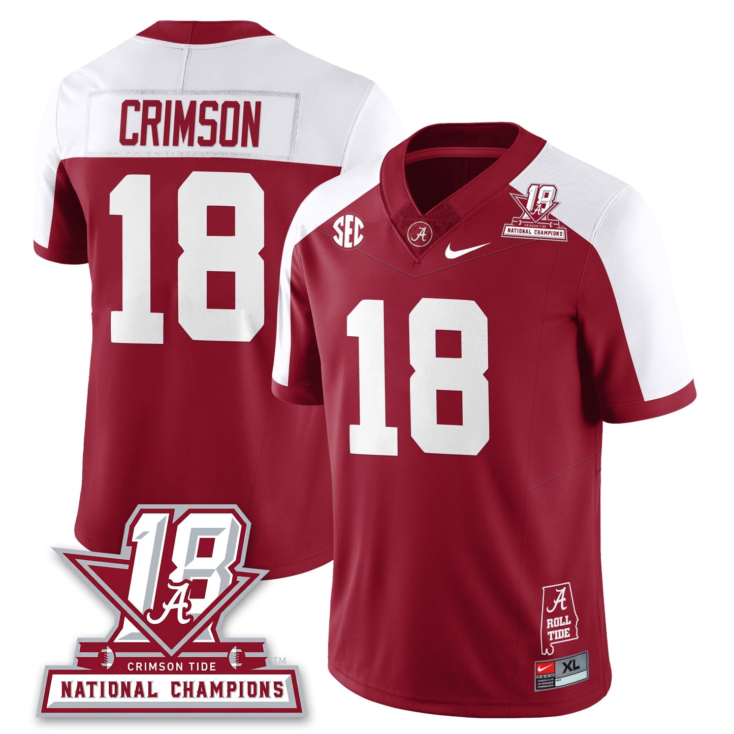BAMA 18x-Time National Champions Vapor Limited Jersey - All Stitched