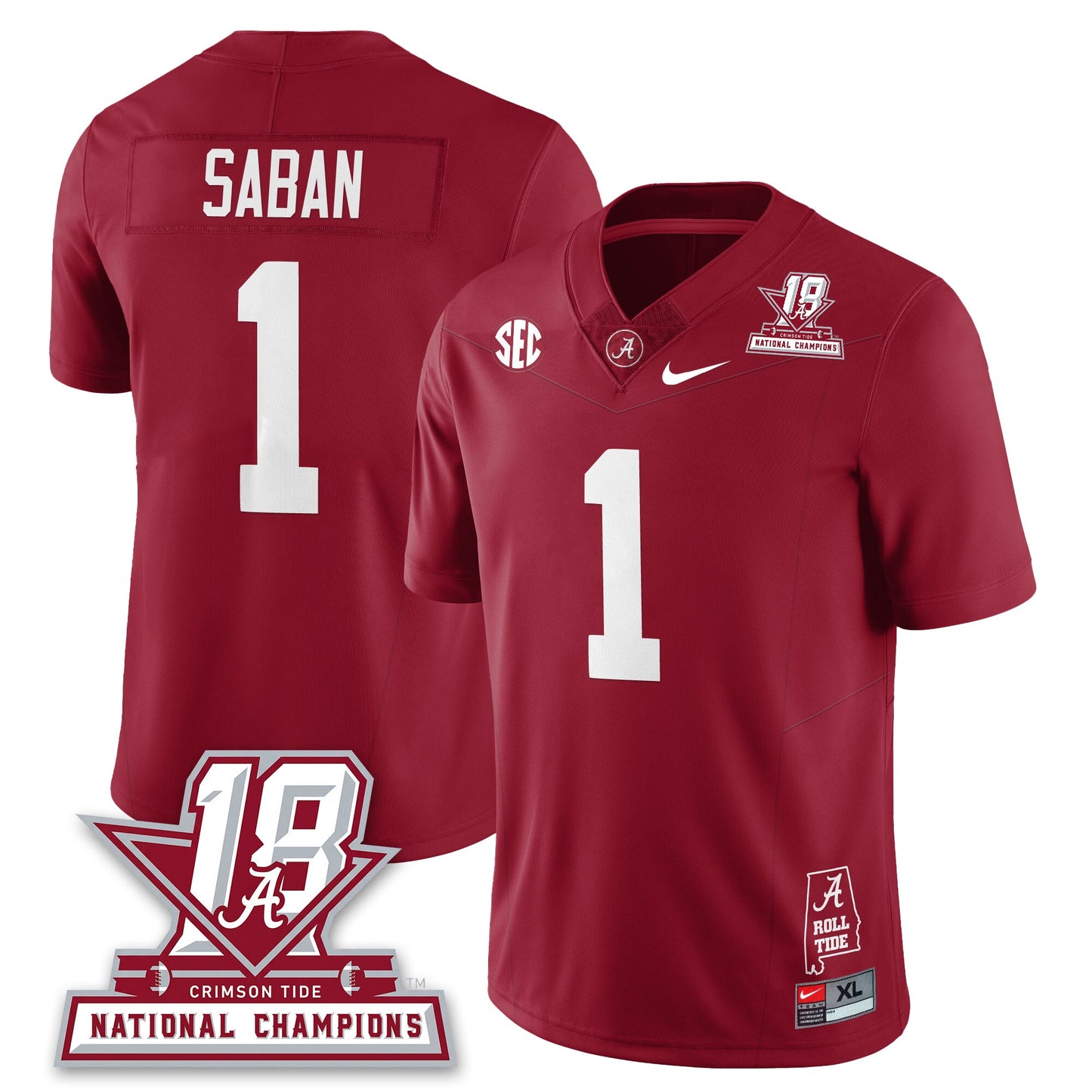 BAMA 18x-Time National Champions Vapor Limited Jersey - All Stitched