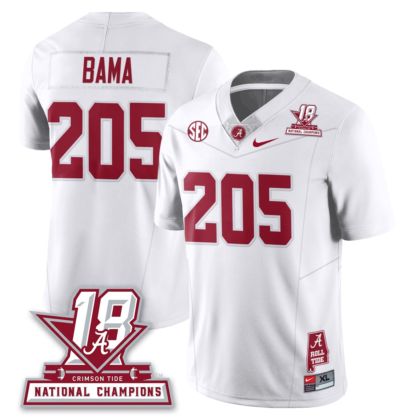 BAMA 18x-Time National Champions Vapor Limited Jersey - All Stitched