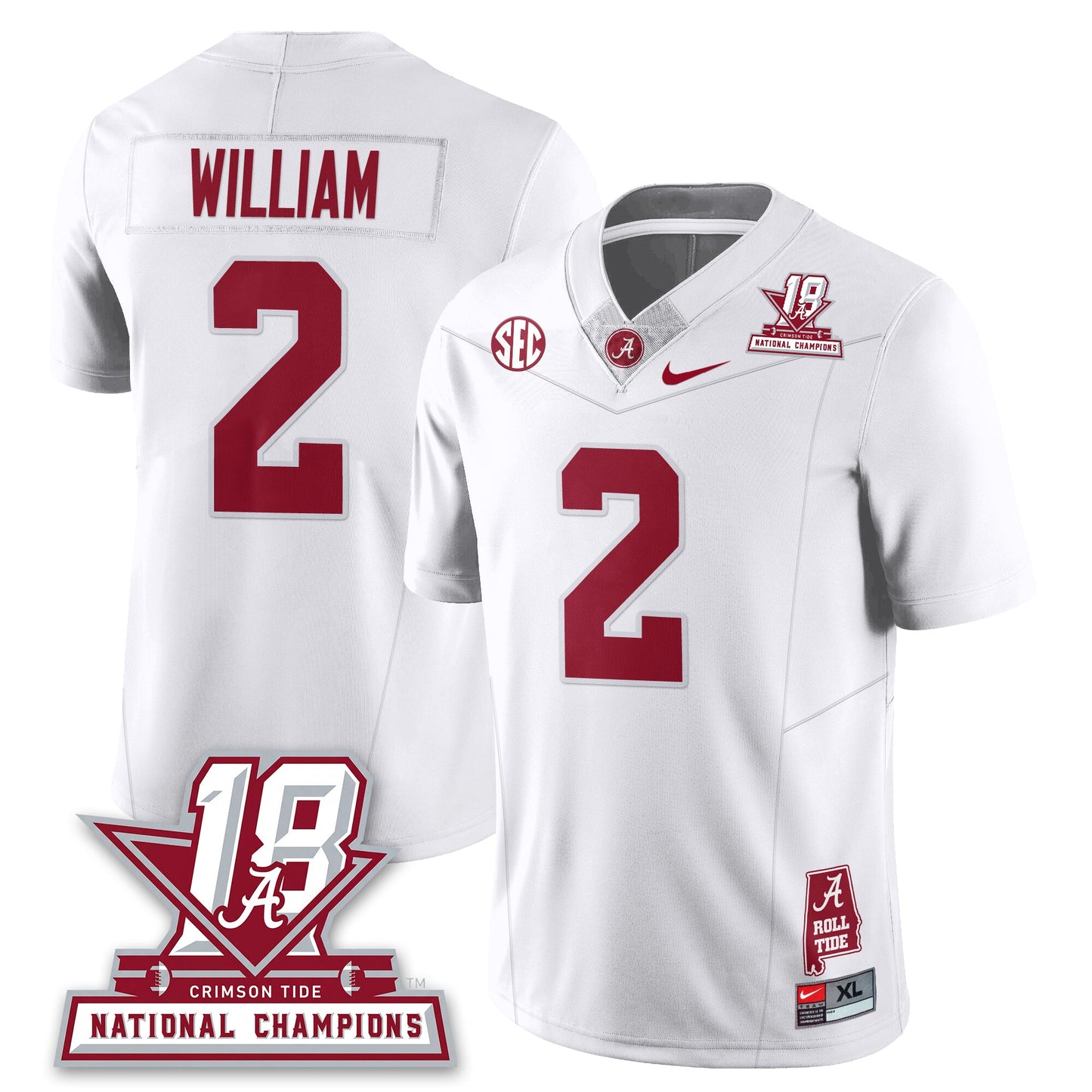 BAMA 18x-Time National Champions Vapor Limited Jersey - All Stitched