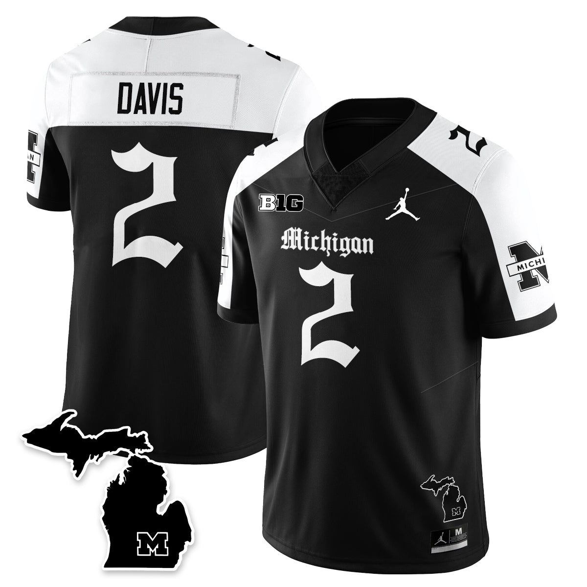 MICH Gothic Vapor Limited Football Jersey - All Stitched