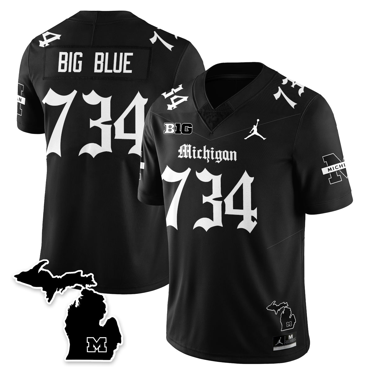 MICH Gothic Vapor Limited Football Jersey - All Stitched